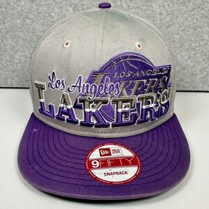 Los Angeles Lakers New Era 9Fifty Cap Men's One Size Gray Purple Snapback Hat